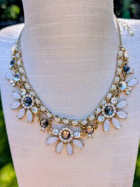 Liz Claiborne Gold-Tone Floral Bib Statement Necklace - Vintage